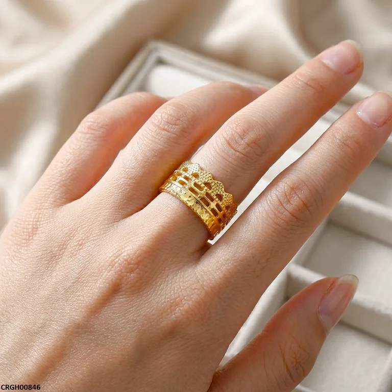 Crown Stainless Steel Ring Adjustable