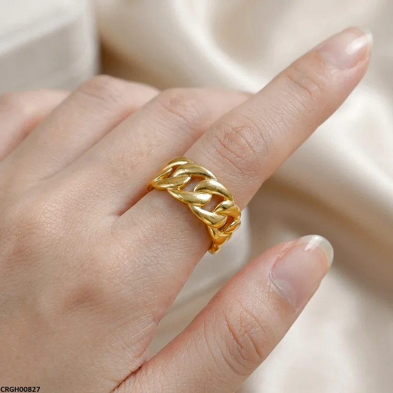 Stainless Steel Link Chain Ring Adjustable