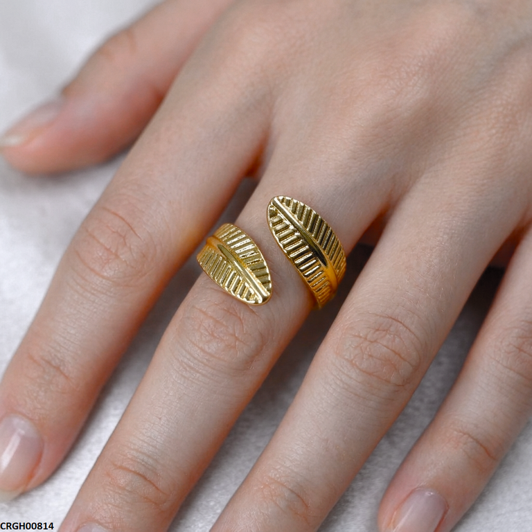 Stainless Steel Double Leaf Ring Adjustable