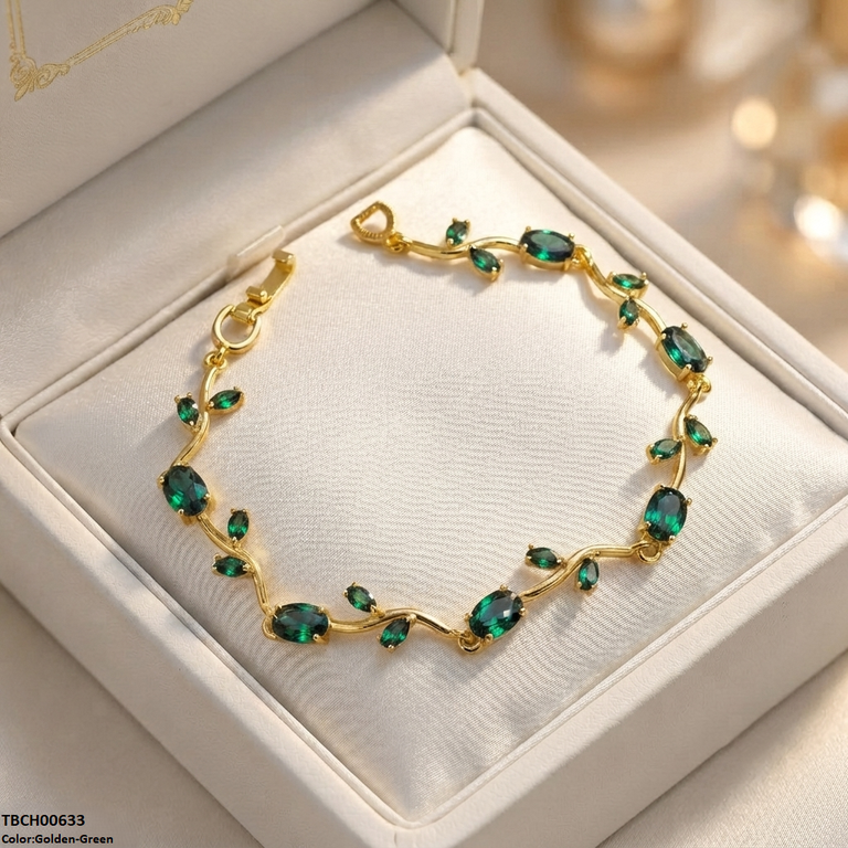 High Zircon Tulip Leaf Bracelet