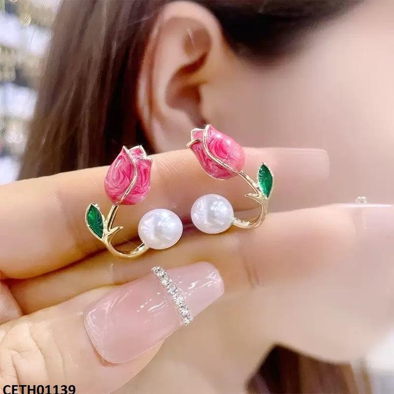 Pearl Pink Flower Tops Pair