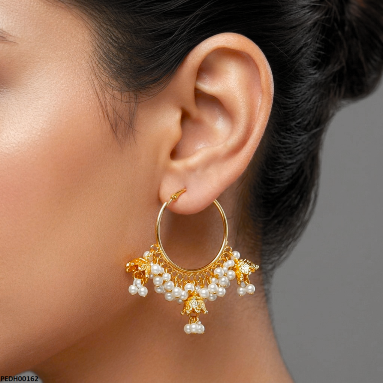 Pearl Jhumki Drop Earrings