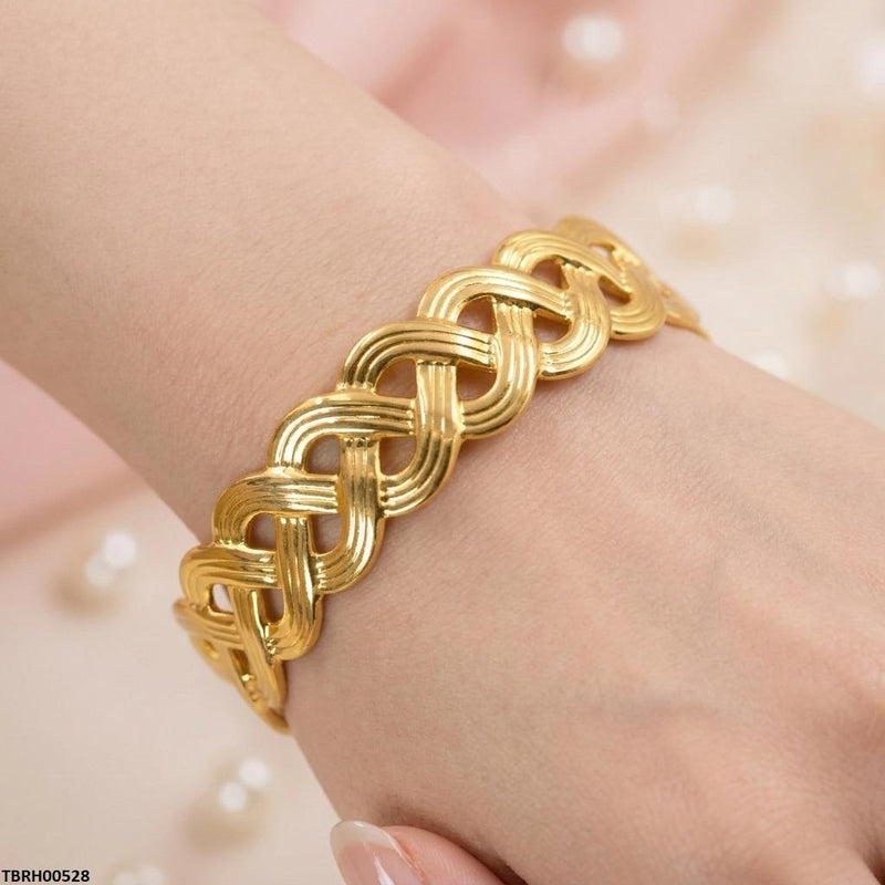 Hln Wave Cuff Stainless Steel Bracelet Adjustable