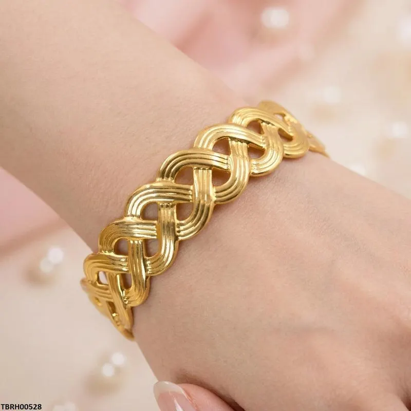 Hln Wave Cuff Stainless Steel Bracelet Adjustable