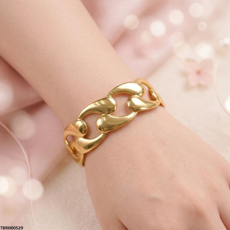 Hln Wave Cuff Stainless Steel Bracelet Adjustable