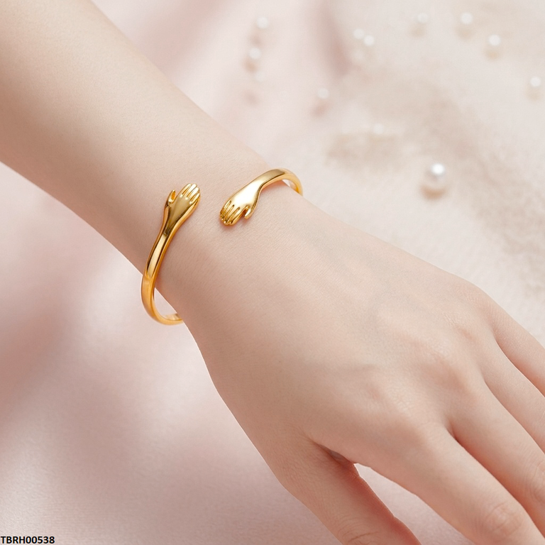 Hln Hug Hands Cuff Stainless Steel Bracelet Adjustable