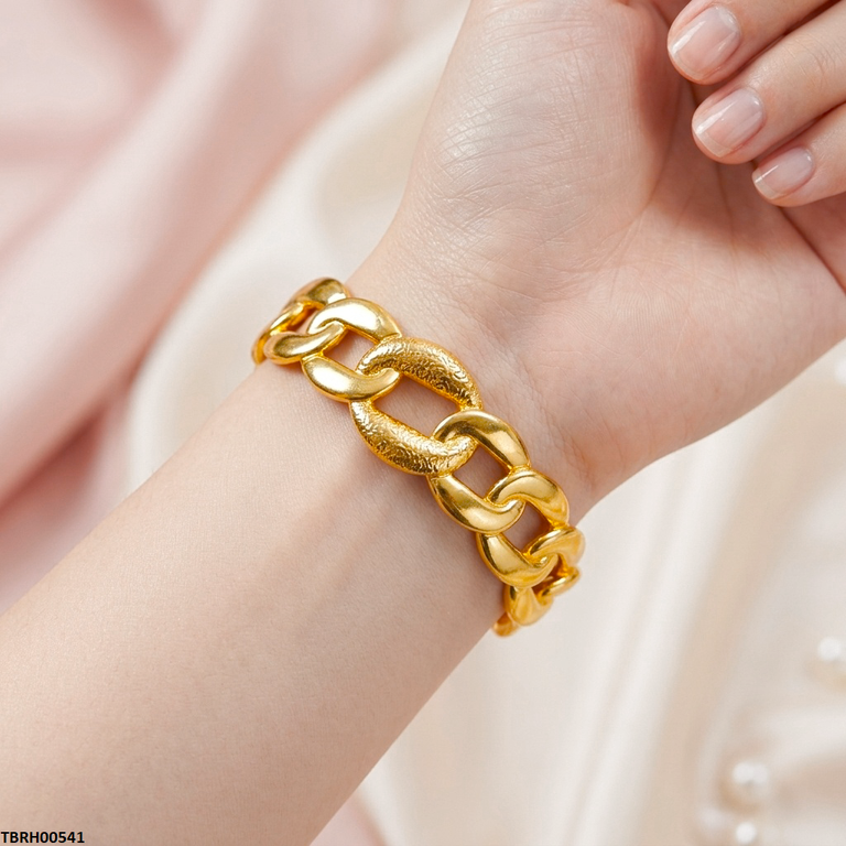 Hln Oval Chain Link Cuff Stainless Steel Bracelet Adjustable