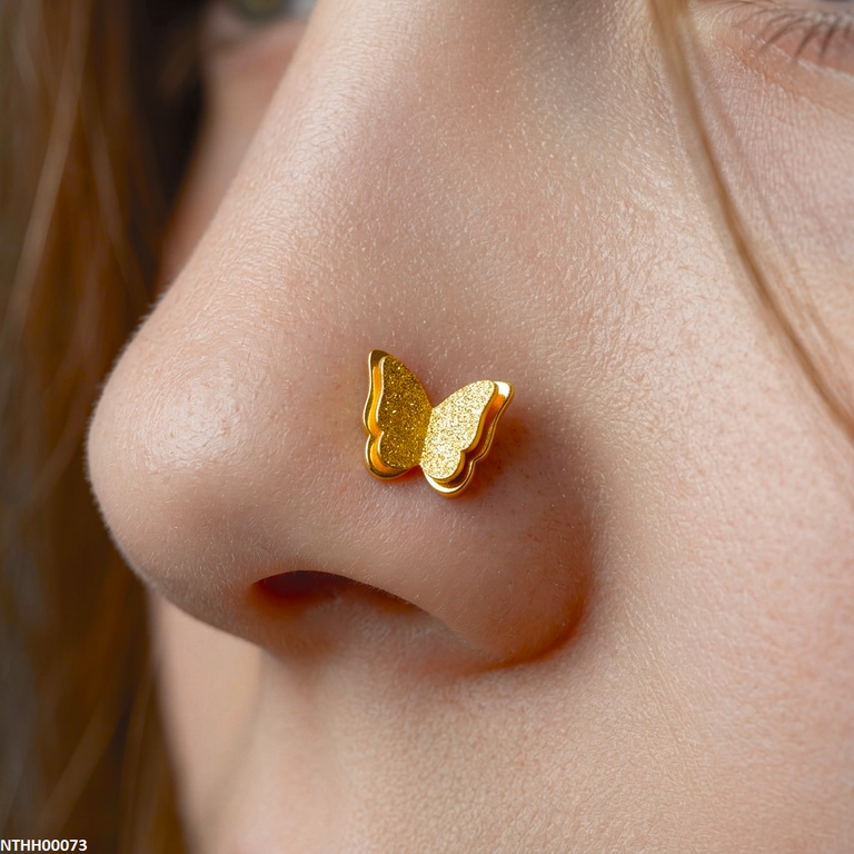 Xas Butterfly Stainless Steel Nose Pin