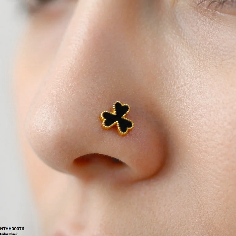 Xas Clover Flower Stainless Steel Nose Pin