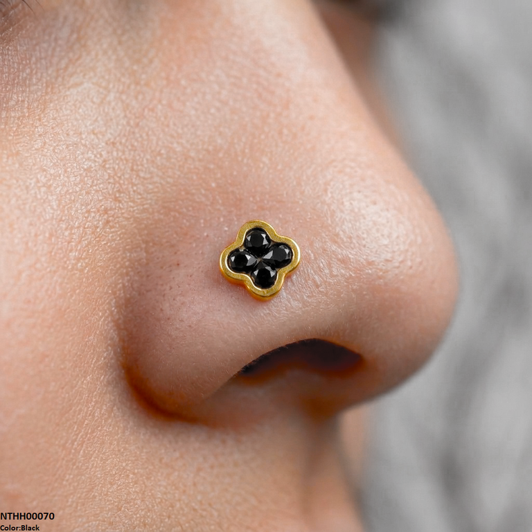 Xas Clover Flower Stainless Steel Nose Pin
