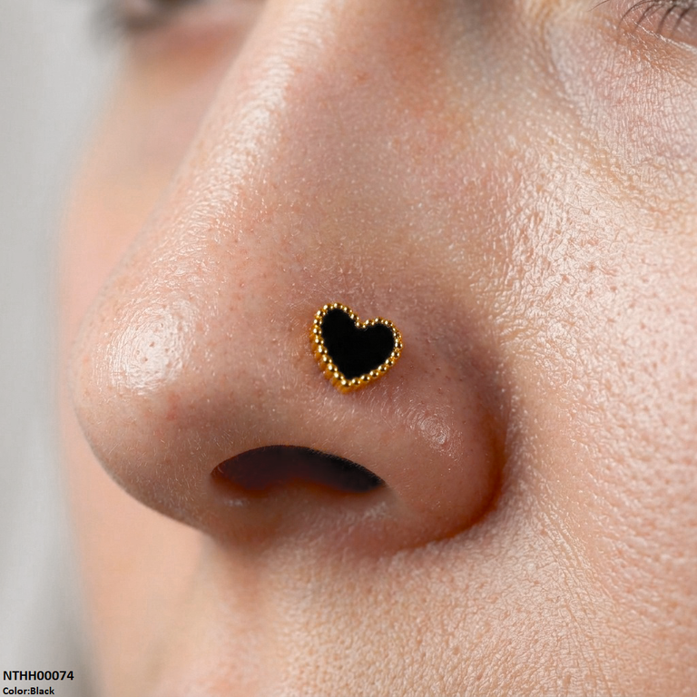 Xas Heart Stainless Steel Nose Pin