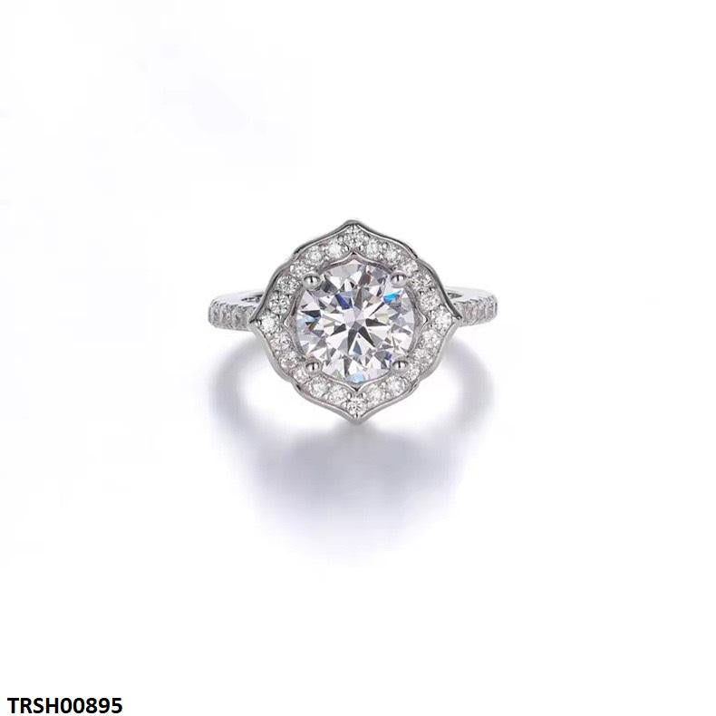Cushion Shape Zircon Stone Ring Adjustable