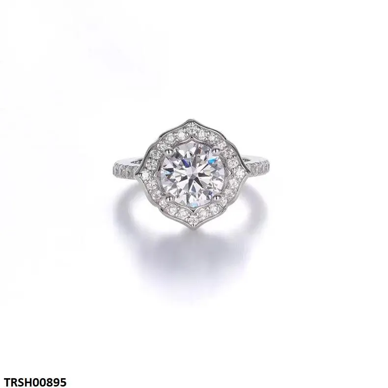 Cushion Shape Zircon Stone Ring Adjustable
