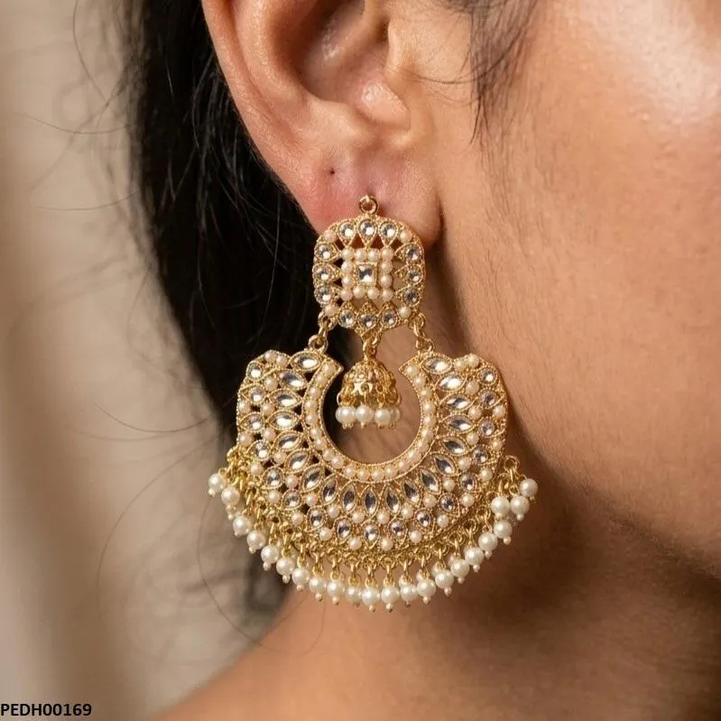 Round Pearl Bell Drop Earring