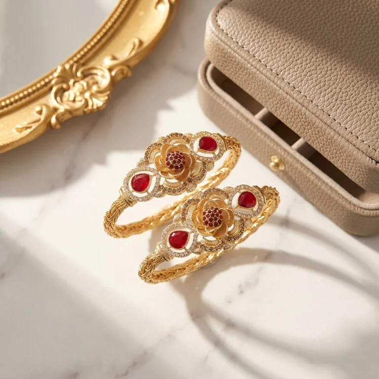 Azm Flower Bangles Set