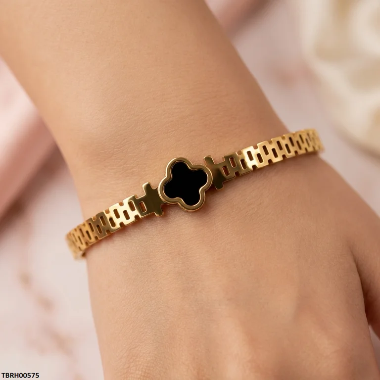 Bhs Clover Stainless Steel Bracelet Adjustable