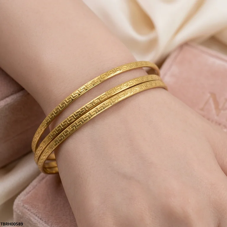 Bhs Greek Key Stainless Steel Bracelet