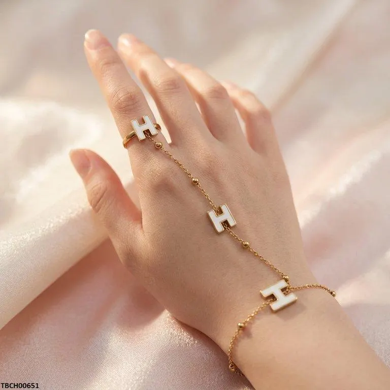 Bhs Stainless Steel H-Shap Angla Bracelet Adjustable