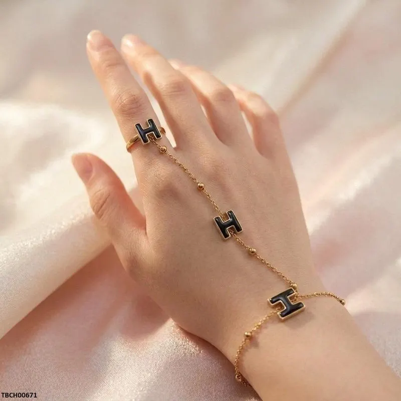 Bhs Stainless Steel H-Shap Angla Bracelet Adjustable