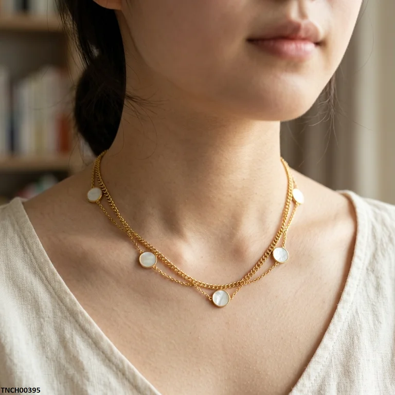 Bhs Round Double Link Chain Stainless Steel Necklace