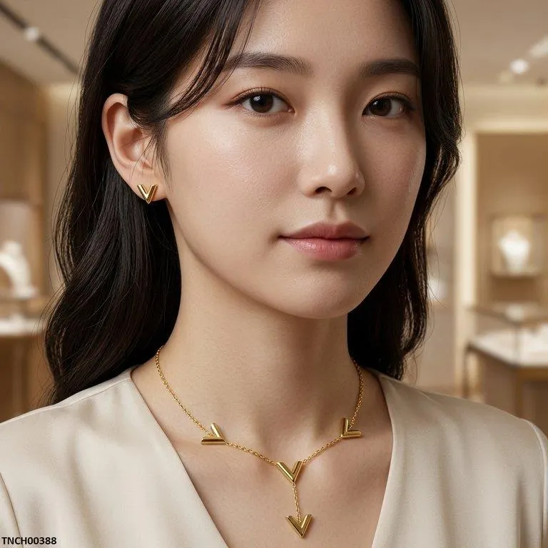 Bhs V-Shape Stainless Steel Necklace Set