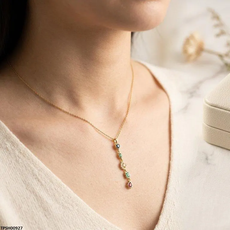 Bhs Multi Design Stainless Steel Zircon Stone Pendant