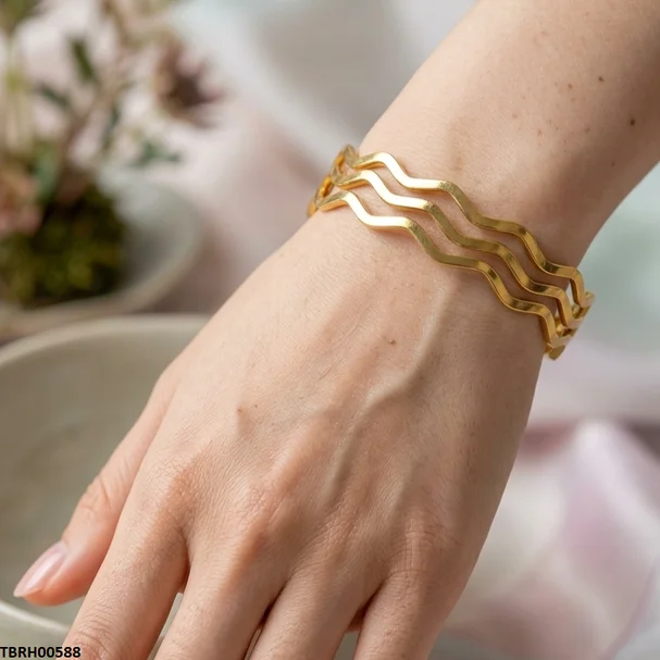 Bhs Zigzag Stainless Steel Bracelet