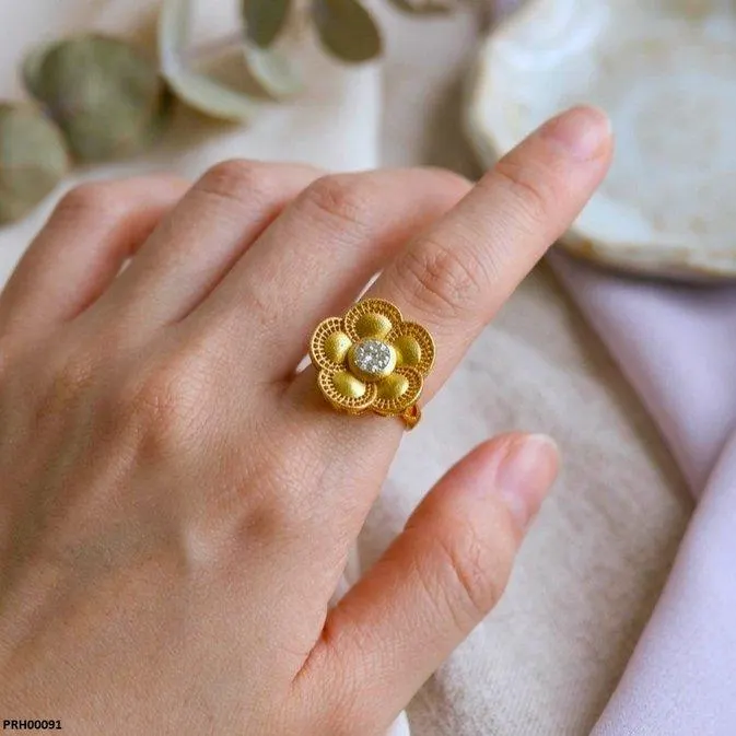 Floral Flower Ring Adjustable