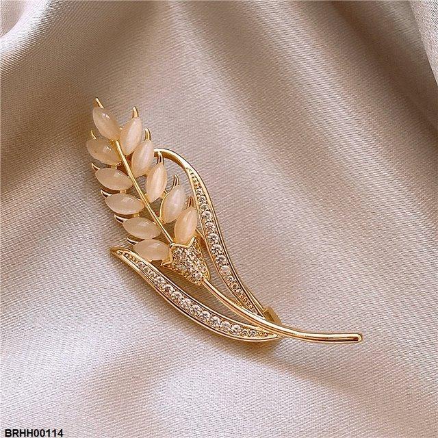 Wheat Ear Zircon Broach
