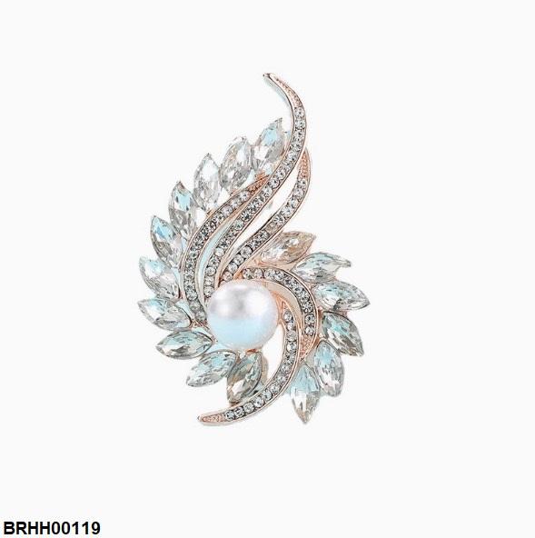 Pearl Rhinestone Zircon Broach