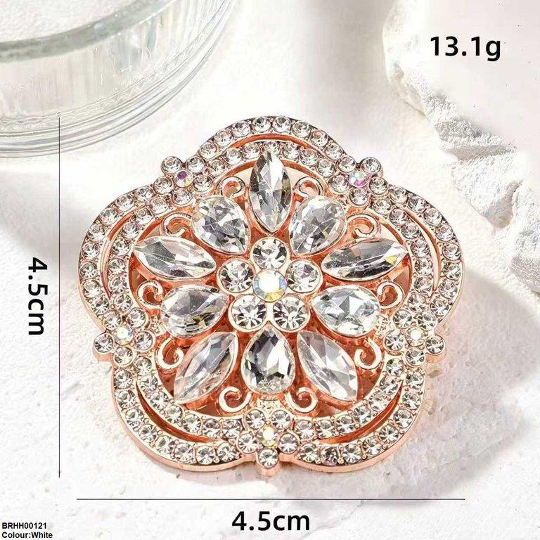 Floral Flower Zircon Broach