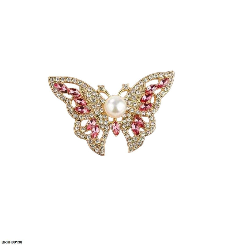 Pearl Butterfly Zircon Broach