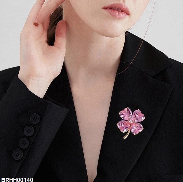 Heart Flower Zircon Broach