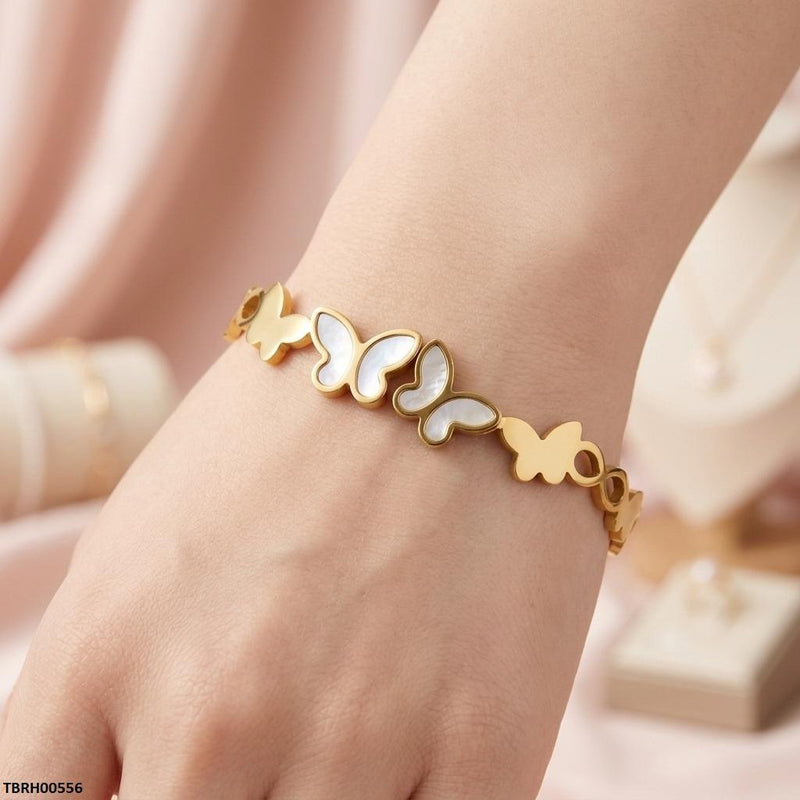 Bhs Double Butterfly Stainless Steel Bracelet Adjustable