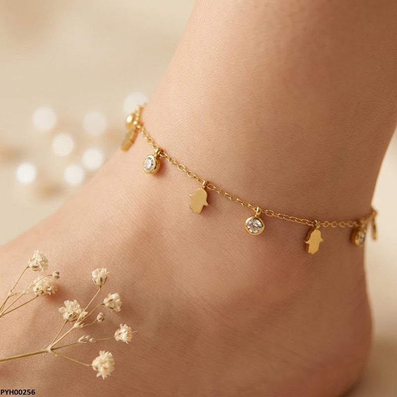Bhs Stainless Steel Penguin/Round Drop Anklet