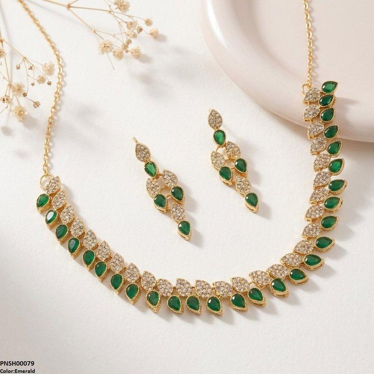 Tear Leaf Necklace Set