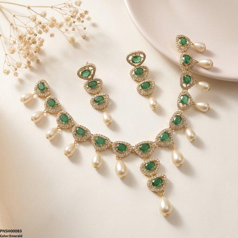 Oval Pearl Necklace Set