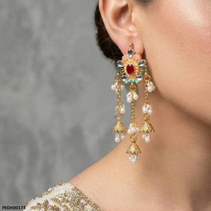 Pearl Jhumki Drop Earrings
