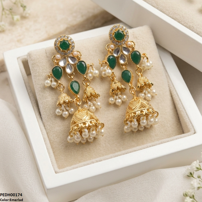 Tear Pearl Jhumki Drop Earrings