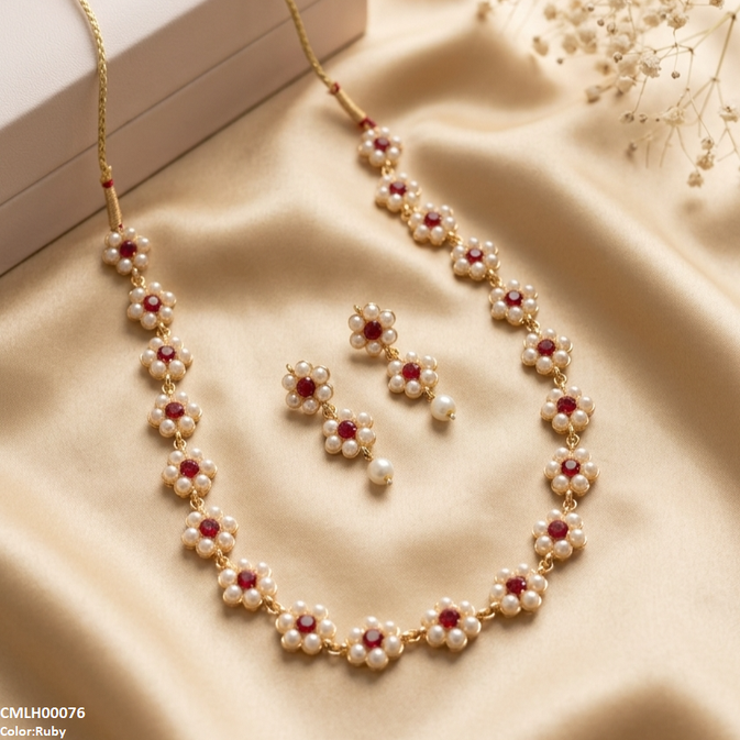 Pearl Flower Mala Set