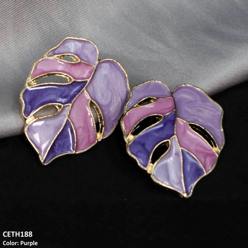 Painted Leaf Studs