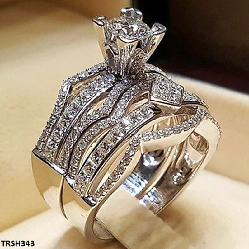 Zigzag Layerd Twin Rings