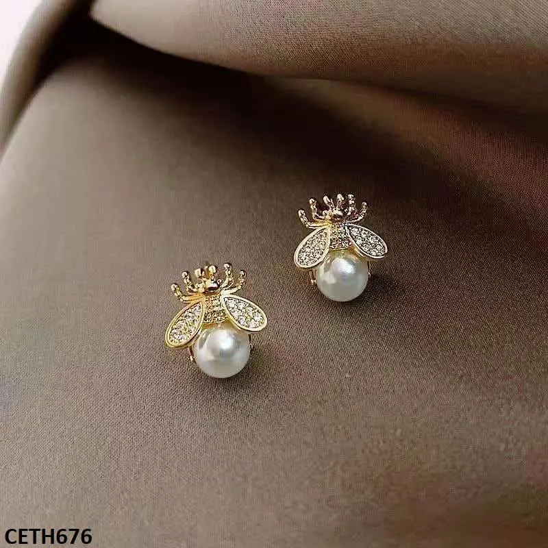 Pearl Butterfly Stud Tops Pair