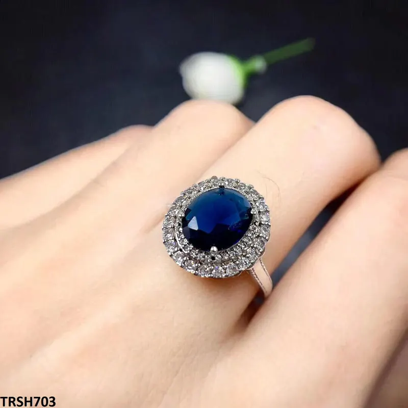 TRSH703 Blx Oval Layered Ring Adjustable