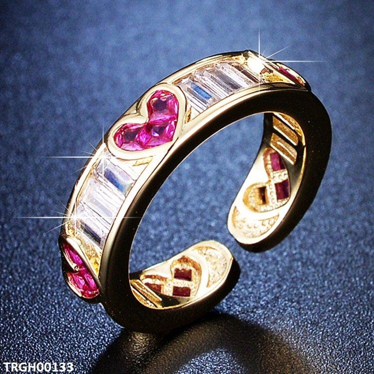 Heart Painted Ring Adjustable