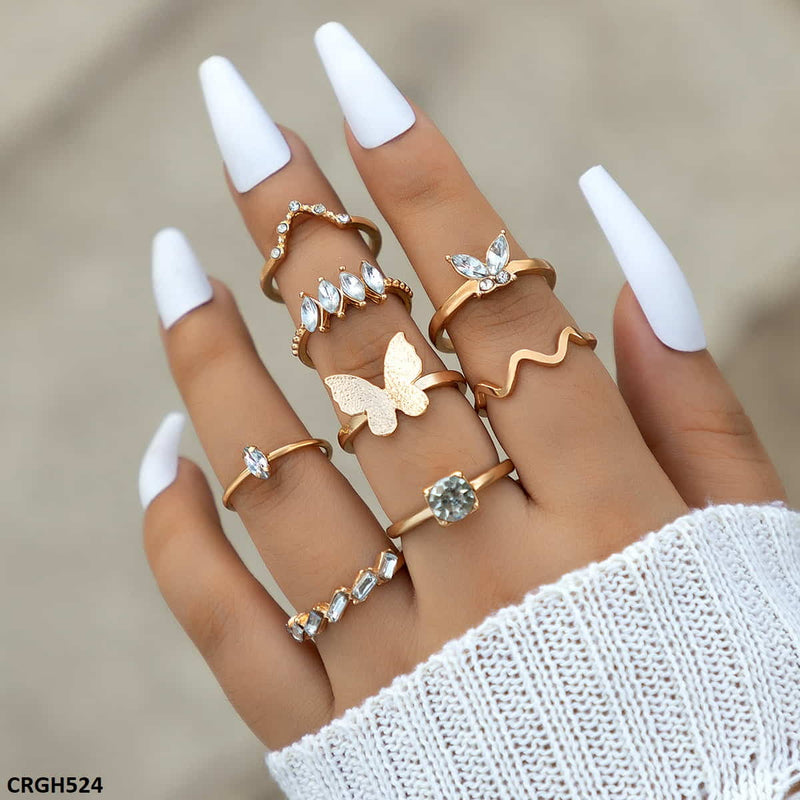 Butterfly/V 8 Midi Rings