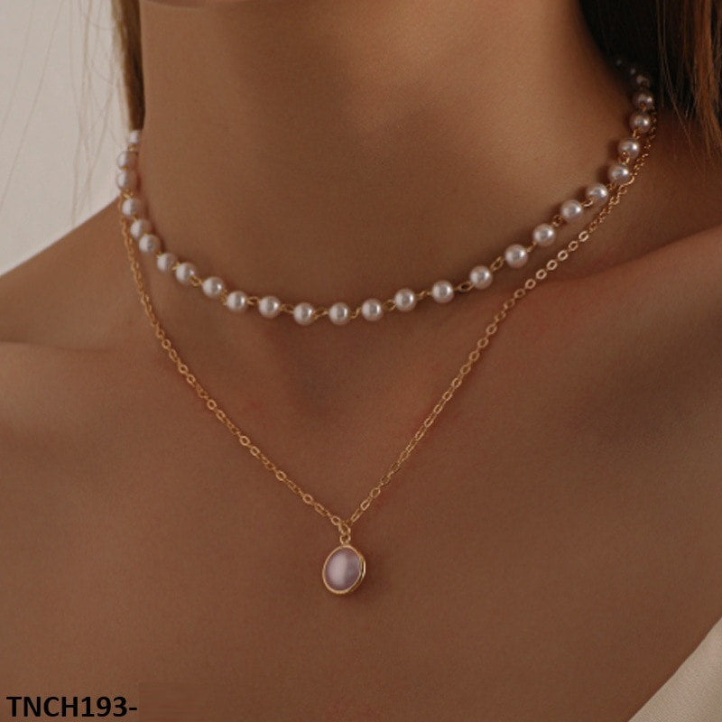 Curb/Pearl Necklace
