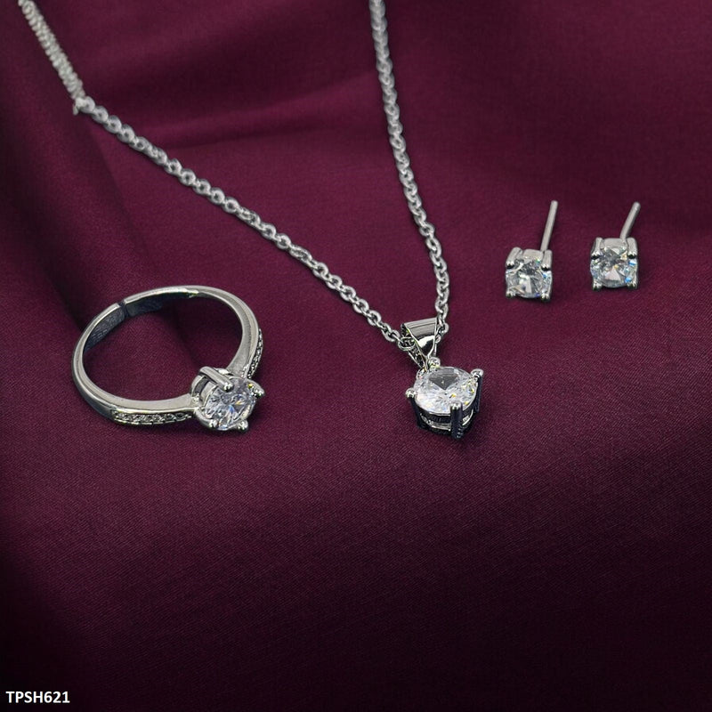 Imp Round Zircon Pendant Set