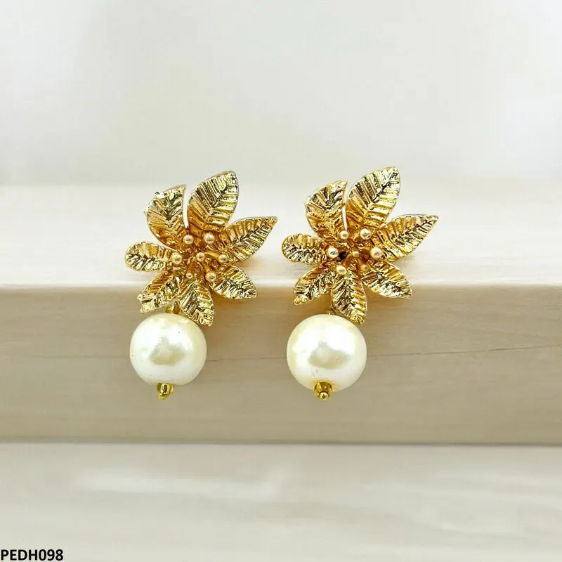 Flower Pearl Drop Earrings
