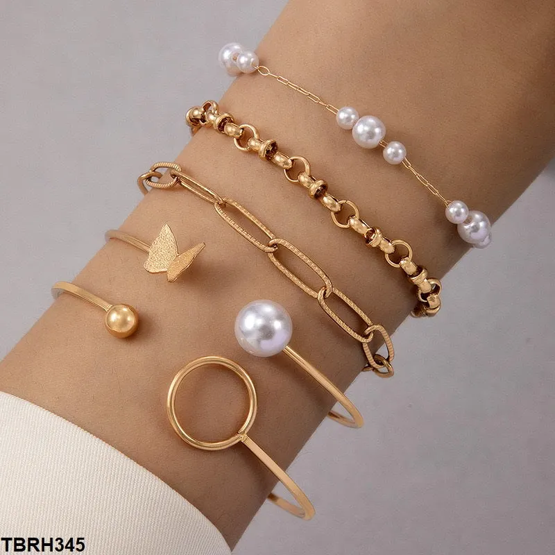 Butterfly/Oval/Pearl Bracelet Set